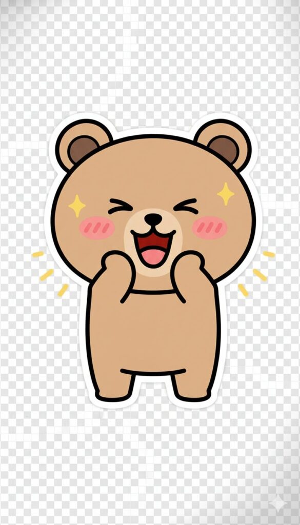 google ai studioを使用して、LINEスタンプ用に手書きイラストをキャラクターにした画像