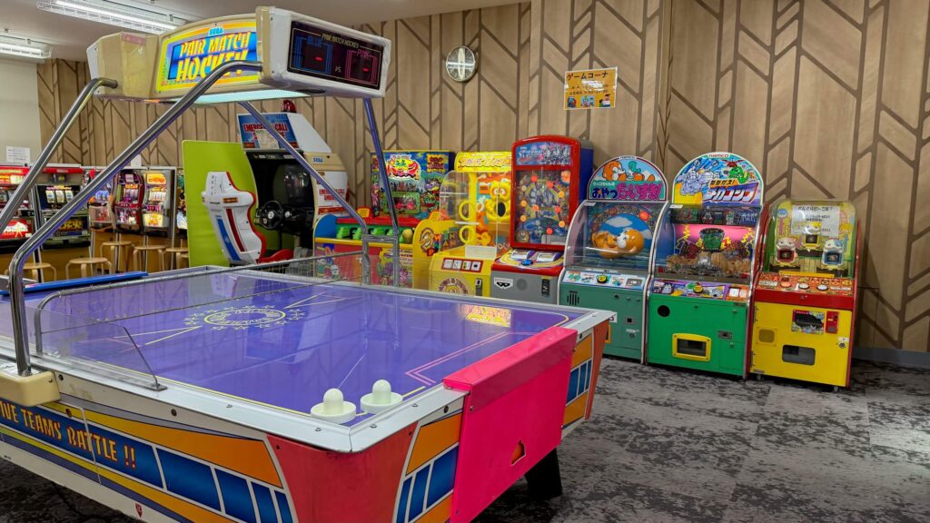 ホテル内のなんだか懐かしいゲームセンター