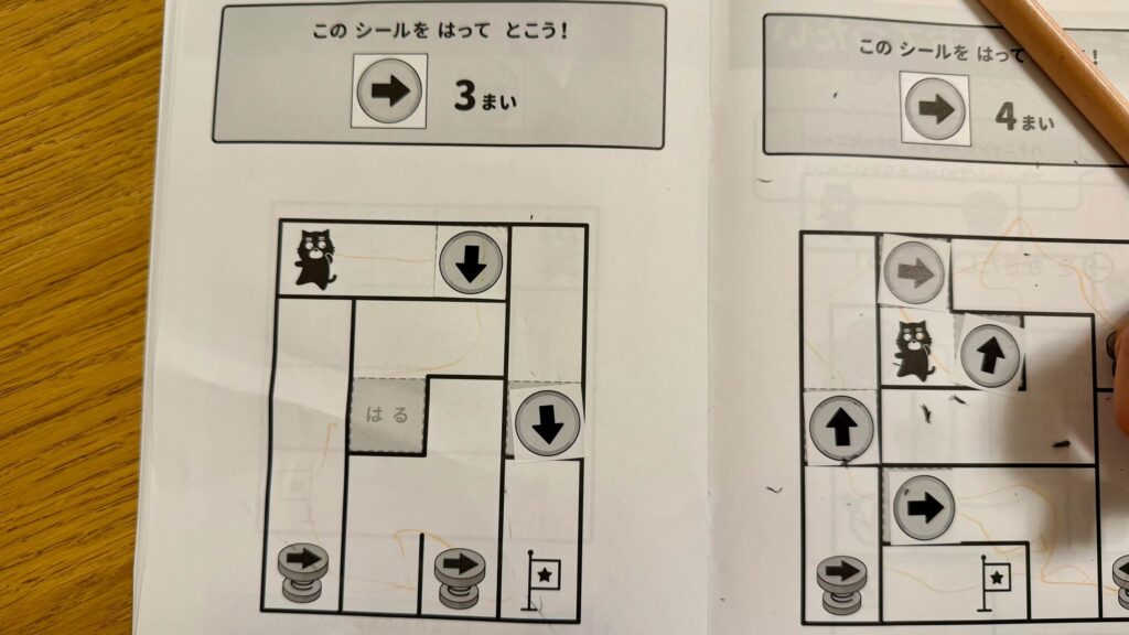 ワンダーボックス思考力ワークブックの様子