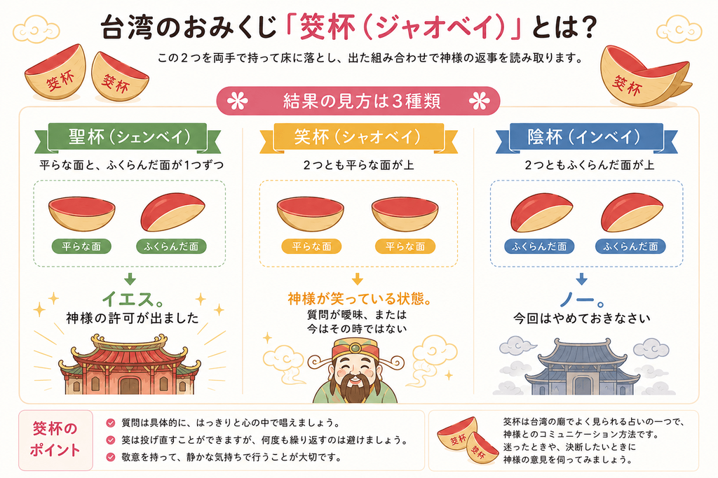 台湾のおみくじ、結果表