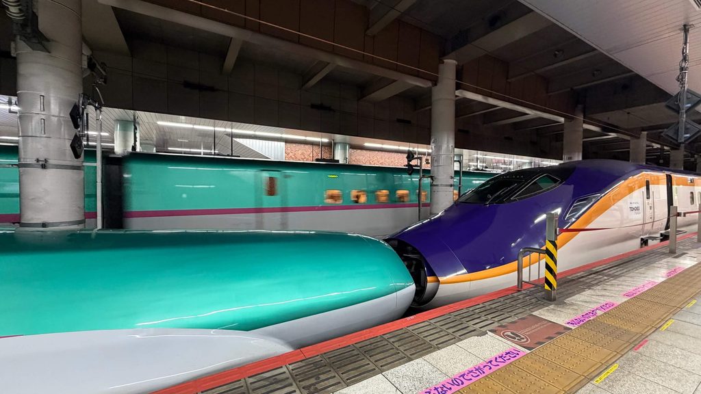 上野駅の連結車両到着の様子